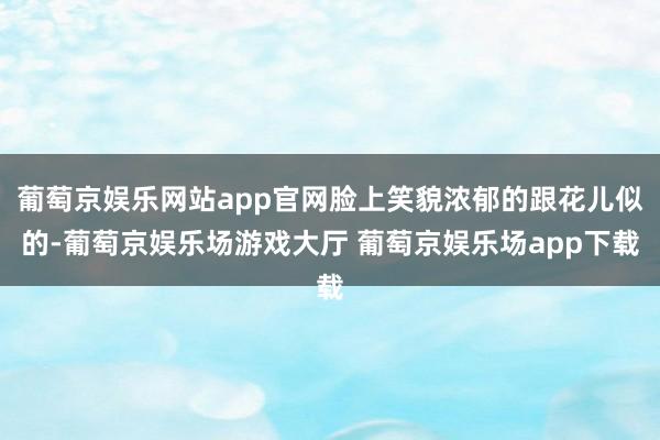 葡萄京娱乐网站app官网脸上笑貌浓郁的跟花儿似的-葡萄京娱乐场游戏大厅 葡萄京娱乐场app下载