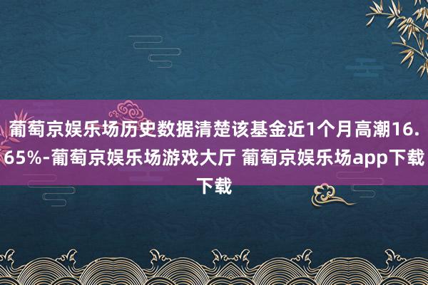 葡萄京娱乐场历史数据清楚该基金近1个月高潮16.65%-葡萄京娱乐场游戏大厅 葡萄京娱乐场app下载