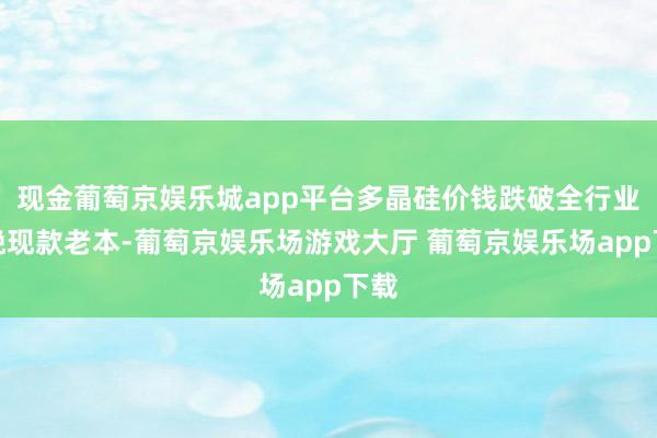 现金葡萄京娱乐城app平台多晶硅价钱跌破全行业分娩现款老本-葡萄京娱乐场游戏大厅 葡萄京娱乐场app下载