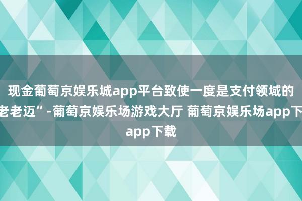 现金葡萄京娱乐城app平台致使一度是支付领域的“老老迈”-葡萄京娱乐场游戏大厅 葡萄京娱乐场app下载