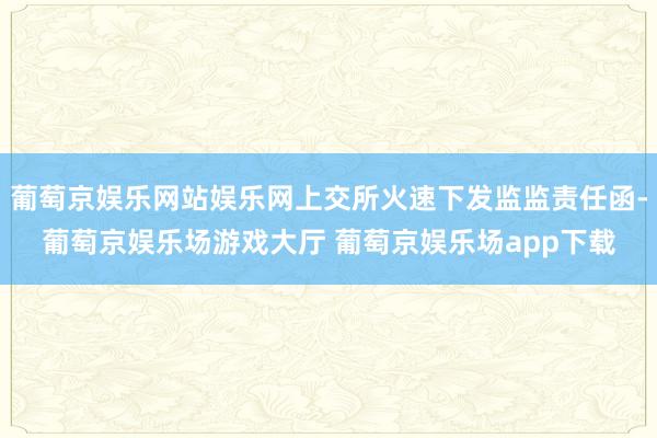 葡萄京娱乐网站娱乐网上交所火速下发监监责任函-葡萄京娱乐场游戏大厅 葡萄京娱乐场app下载